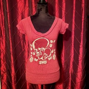 "Dirtbag" Roses & Skulls Top